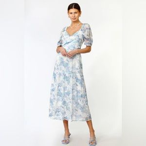 ADELYN RAE Netty‎ Floral Midi Wrap Dress Fairy